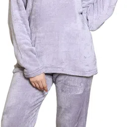 rg by ss clothing Women Top & Pyjama Set Grey Solid image 5