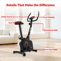 powermax fitness BU-400 Magnetic Upright Bike with iPad holder Upright Stationary Exercise Bike image 3