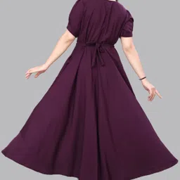jyotestore Women Maxi Purple Full Length Dress image 2