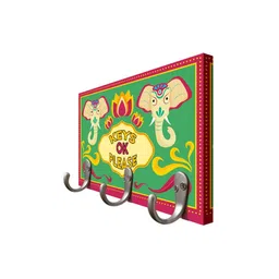 999store Elephant Multicolour MDF 3 Hooks Key Holder image 3