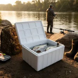 mj traders Thermocol Ice Box / EPS Cooler Box – Insulated Storage for Fishing (55L) Storage Box image 3