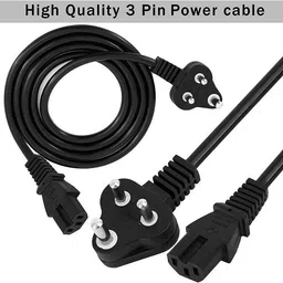 Sadow Power Cord 1.5 m Computer Power Cable Cord for Desktops PC and Printers/Monitor SMPS Power Cable IEC Mains Power Cable (Black) (1.5 Meter - Black) image 4