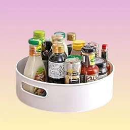 Plastic circular Swiveling Storage Serving Tray – Living Space & Kitchen Space Storage Basket-image-29