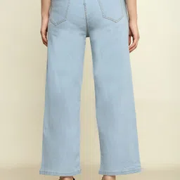 zayla Women Flared High Rise Light Blue Jeans image 3