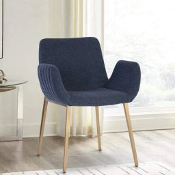 casacraft from pepperfry Rom Velvet Arm Chair in Royal Blue Colour-picture-7