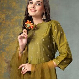 Nayam By Lakshita Women Embroidered Regular Kurta with Palazzos & With Dupatta-picture-5