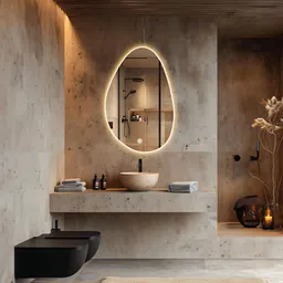 nabab 3 mode Led oval Mirror For Bathroom || Size 18x24, Bathroom Mirror image 1