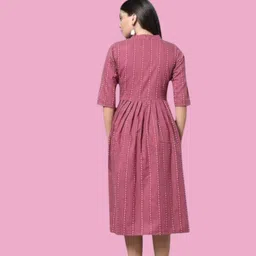 suhani fashion Women A-line Maroon Below Knee Dress image 2