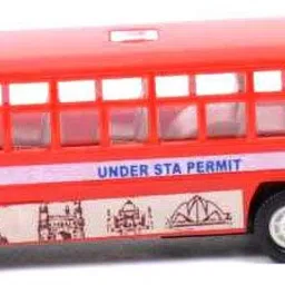 centy City Bus and Locomotive Engine- Pull Back Toy - (Pack of 2, Multicolor) image 2