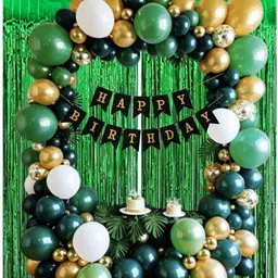Jungle Theme Birthday Decoration Kit - Complete Set with Jungle Green-image-80