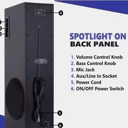 Quaranel LED LIGHT Tower Multimedia Speaker System Remote Control 90 W Bluetooth Tower Speaker image 3
