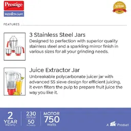 prestige Nakshatra 750 W Mixer Grinder image 5