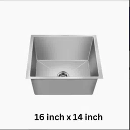 nirali Kitchen Sink Square Molly 16" x 14" x 8" | | 410 mm x 360 mm |Sharp, Sleek & Futuristic Designs| Premium Kitchen Sinks Vessel Sink-picture-12