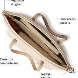 fastrack Women Beige Satchel image 3