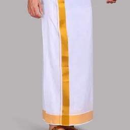 WHITE HEART Solid Men Dhoti image 3