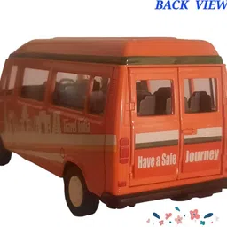 shree jee TEMPO TRAVEL TOURIST MINI BUS WITH TAILGATE OPENABLE PULL BACK TOY image 4