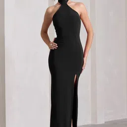 traquila Women Bodycon Black Maxi/Full Length Dress image 4