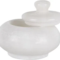 prime homes Marble Sindoor Box Sindoor Dabbi, Kumkum Bharni Kumkum Box (Pack of 1) Decorative Showpiece - 6 cm image 3