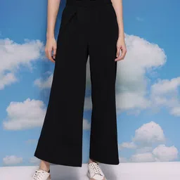 corsica Women Regular Fit Black Polyester Trousers-picture-11