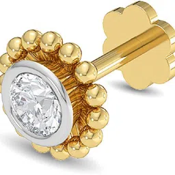 KISNA Real Diamond Jewellery 14kt Diamond Yellow Gold Stud-picture-23