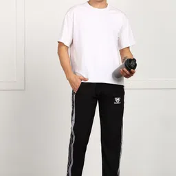 mank d Men Striped Black Track Pants image 5