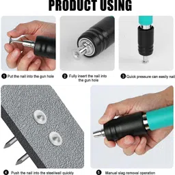 remich Manual Steel Nail Gun Tool 20pcs Nails Wall Fastening Tool For Cement Concrete 5 Speed Adjustable Manual Steel Nail Gun, Portable Nail Shooting Machine CordlessNailer image 4