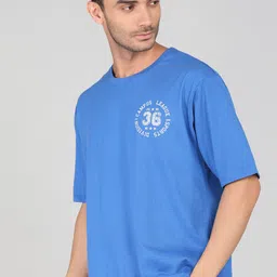 harvard Men Printed Round Neck Cotton Blend Dark Blue T-Shirt image 3