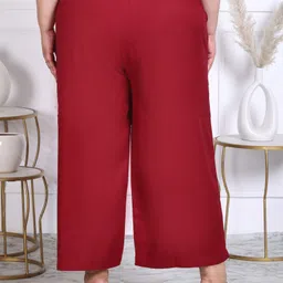 aavoni Women Relaxed Maroon Viscose Rayon Trousers image 3