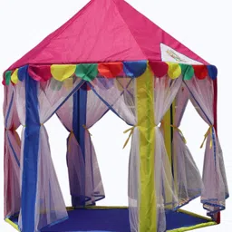 healthysleeping Hexagonal Hut Type Play Tent House Six Door Pink Tent - For Kids-picture-17