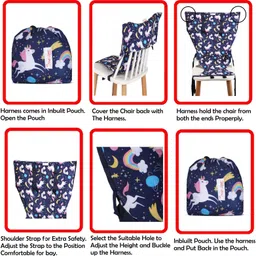 alfora Magic Seat-Baby Portable Safety Seat Belt for Feeding Baby (Blue-Unicorn) Baby Carrier image 3