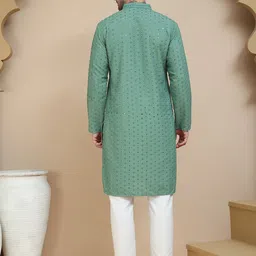 jompers Men Cotton Blend Kurta Pyjama Set image 4