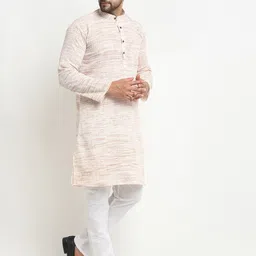 armaan ethnic Men Khadi Cotton Kurta Pyjama Set image 4