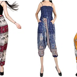 fusfus Printed Rayon, Cotton Women Harem Pants-picture-11
