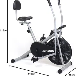 kobo 2 in 1 Dual Action Exercise Air Bike with Back Rest Cycle for Home Weight Loss Dual-Action Stationary Exercise Bike image 3