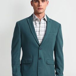Arrow Notched Lapel Long Sleeves Single Breasted Slim Fit Formal Blazer-picture-29