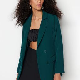 Trendyol Notched Lapel Double-Breasted Casual Blazer-picture-23