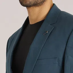 Indian Terrain Notched Lapel Single Breasted Cotton Linen Blazer image 5