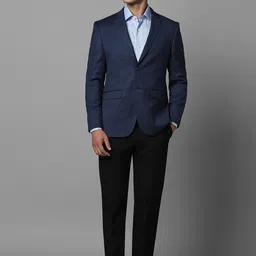 Louis Philippe Men Checked Notched Lapel Collar Single-Breasted Slim-Fit Formal Blazer image 3