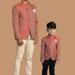 VASTRAMAY Self Design Slim-Fit Bandhgala Blazer-picture-39