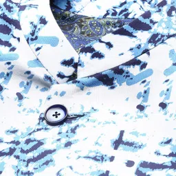 SHOWOFF Men Printed Mandarin Collar Bandhgala Slim-Fit Blazer image 2