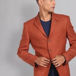 AD By Arvind Slim Fit Notched Lapel Collar Single Breasted Formal Blazers image 4