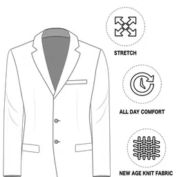 AD By Arvind Slim Fit Notched Lapel Collar Single Breasted Formal Blazers image 3
