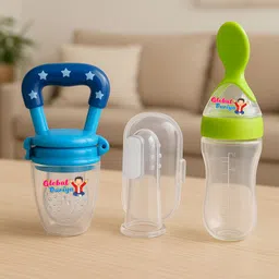 global duniya New Born Baby silicone fruit feeder/food feeder/ with Spoon bottlem+ Feeder-picture-16