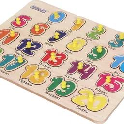 woodzania Wooden Numeric Educational Tray with Knob image 4