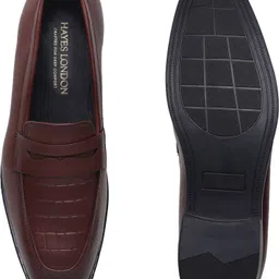 hayes london Genuine Leather Slip-On Formal Loafers, Lightweight & Comfortable Shoes, Loafers For Men image 3