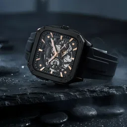 french connection SILOFLEX Black Sunray Square Dial | Men's Black Automatic Watch Analog Watch - For Men FCA18BBL-picture-23