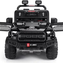 smallboytoys POBO BLACK 4 Motors 4x4 (1-8Yrs) Battery ride on Jeep Battery Operated Ride On image 2