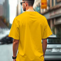 ausk Pack of 2 Men Printed Round Neck Cotton Blend Maroon, Yellow T-Shirt image 4