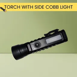 clairbell Emergency Rechargeable Pocket LED Torch Light with Side COBB Light for NightE333 Torch image 1