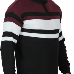 axolotl Men Woven High Neck Multicolor Sweater image 3